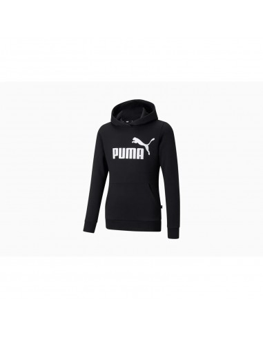 PUMA SUDADERA ESS LOGO HOODIE NEGRA NIÑO